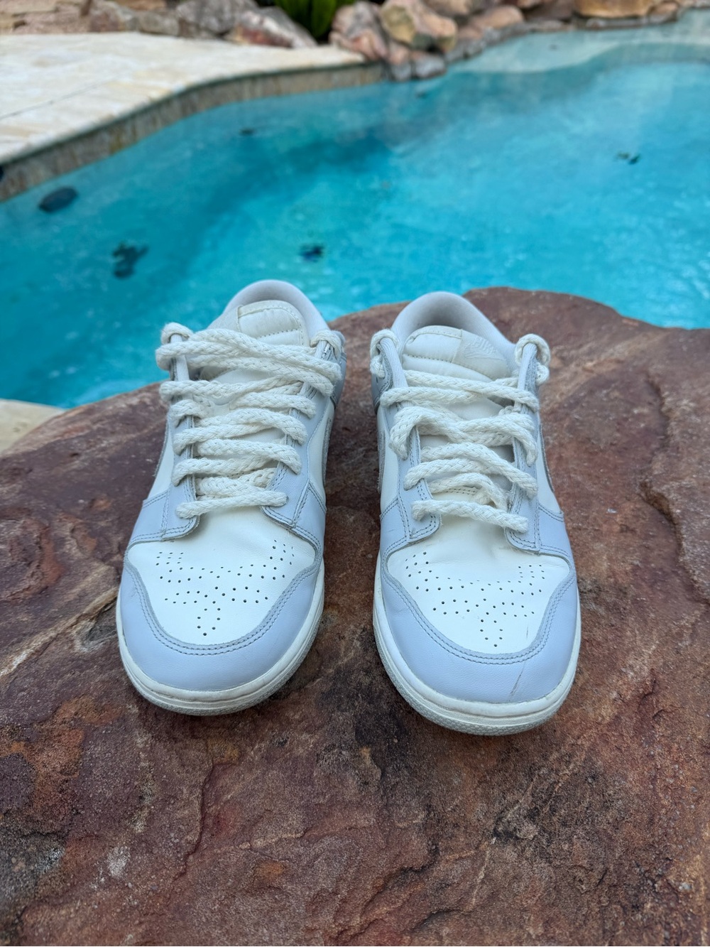 Nike Women’s Dunk Low Needlework Sail Aura Sneakers - Picture 4 of 13